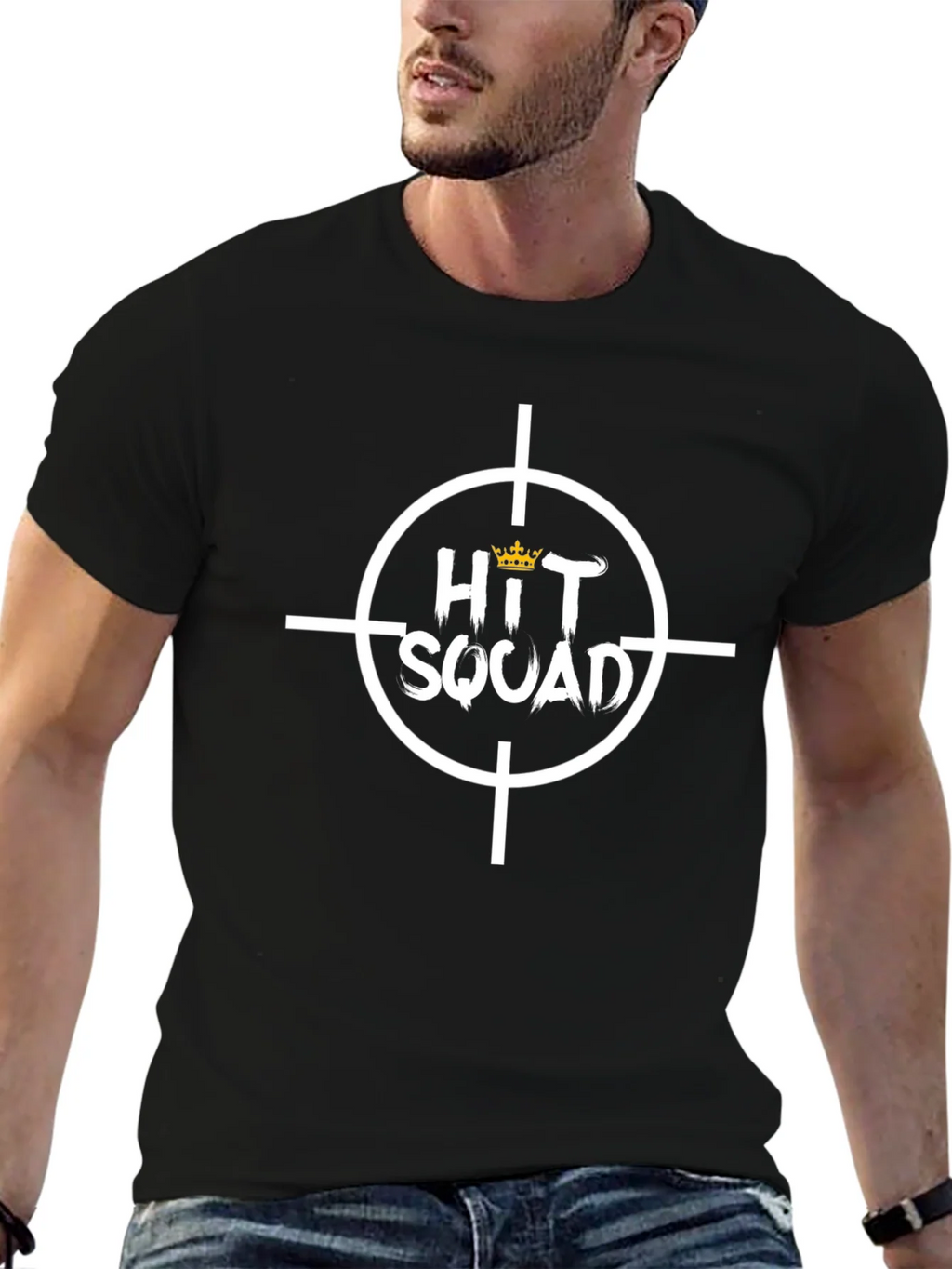 Hit Squad Graphic Tee - Black Cotton T-Shirt