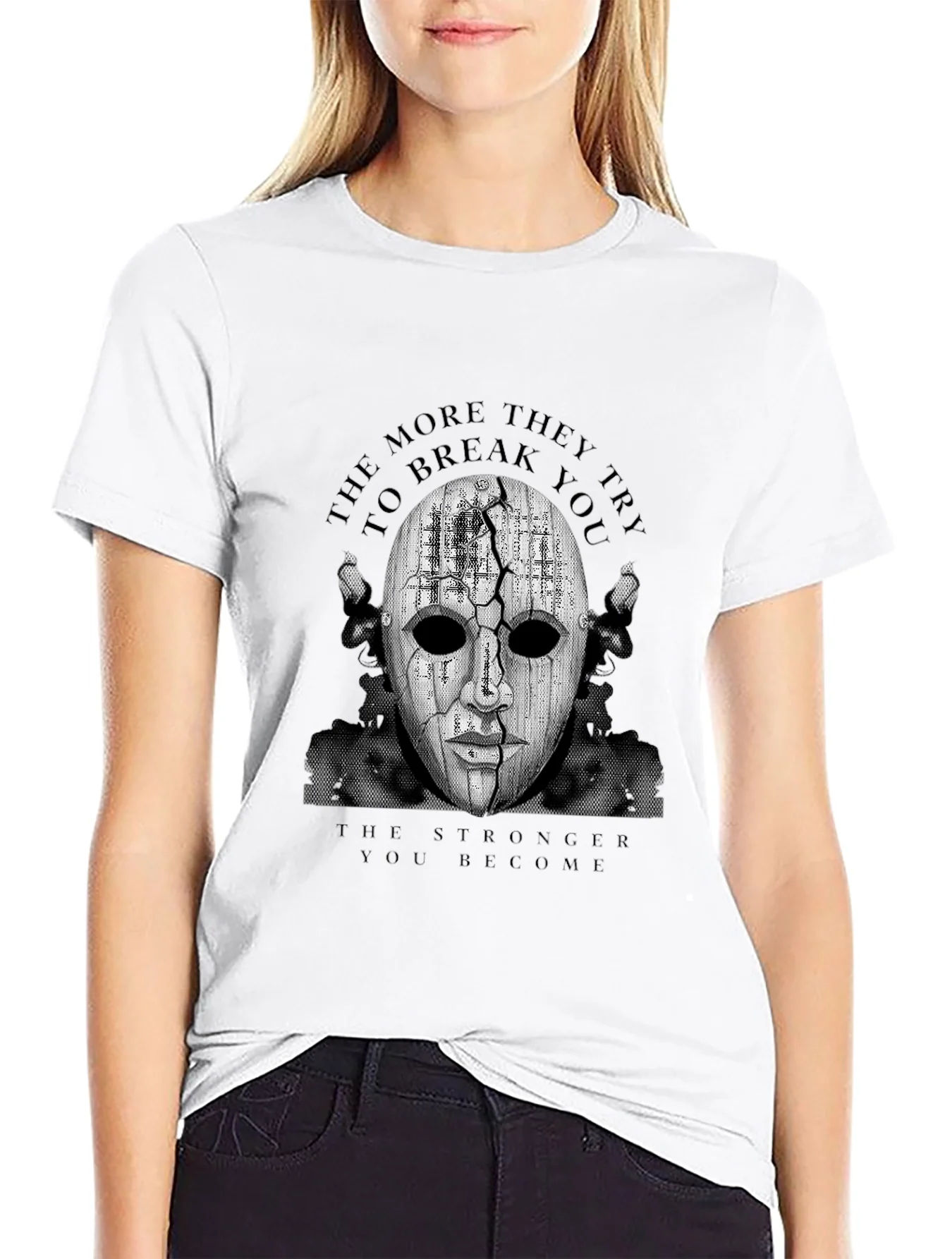 Mask Graphic Black T-Shirt - Motivational Design
