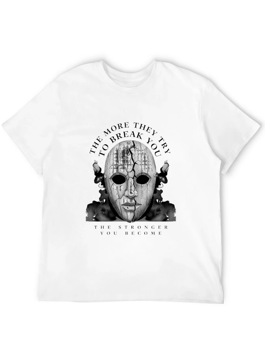 Mask Graphic Black T-Shirt - Motivational Design