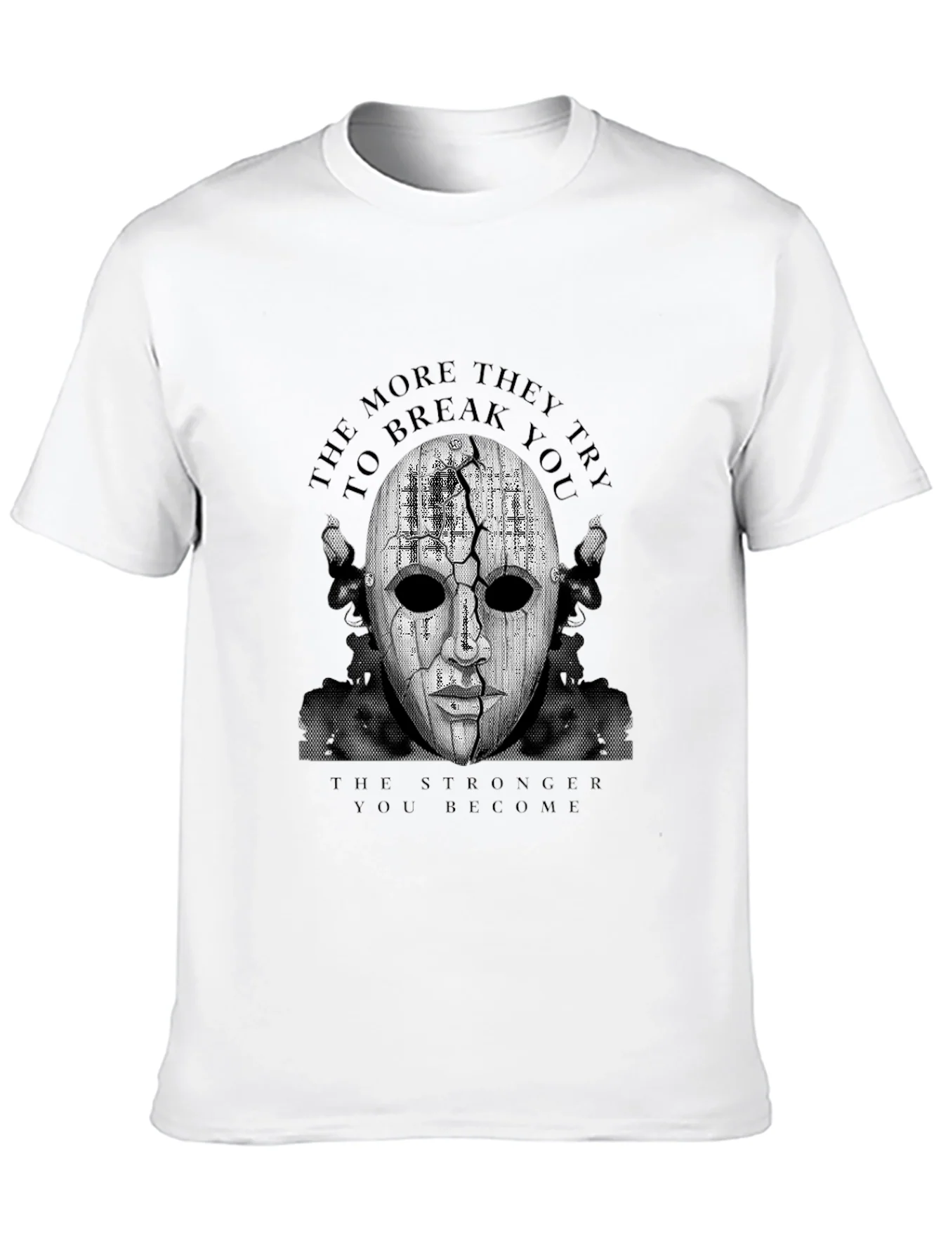 Mask Graphic Black T-Shirt - Motivational Design