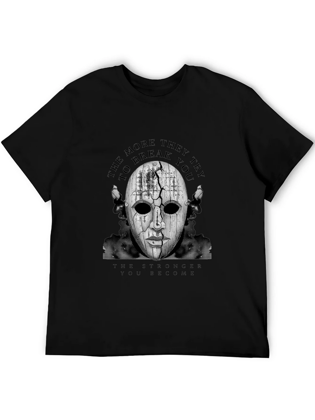Mask Graphic Black T-Shirt - Motivational Design