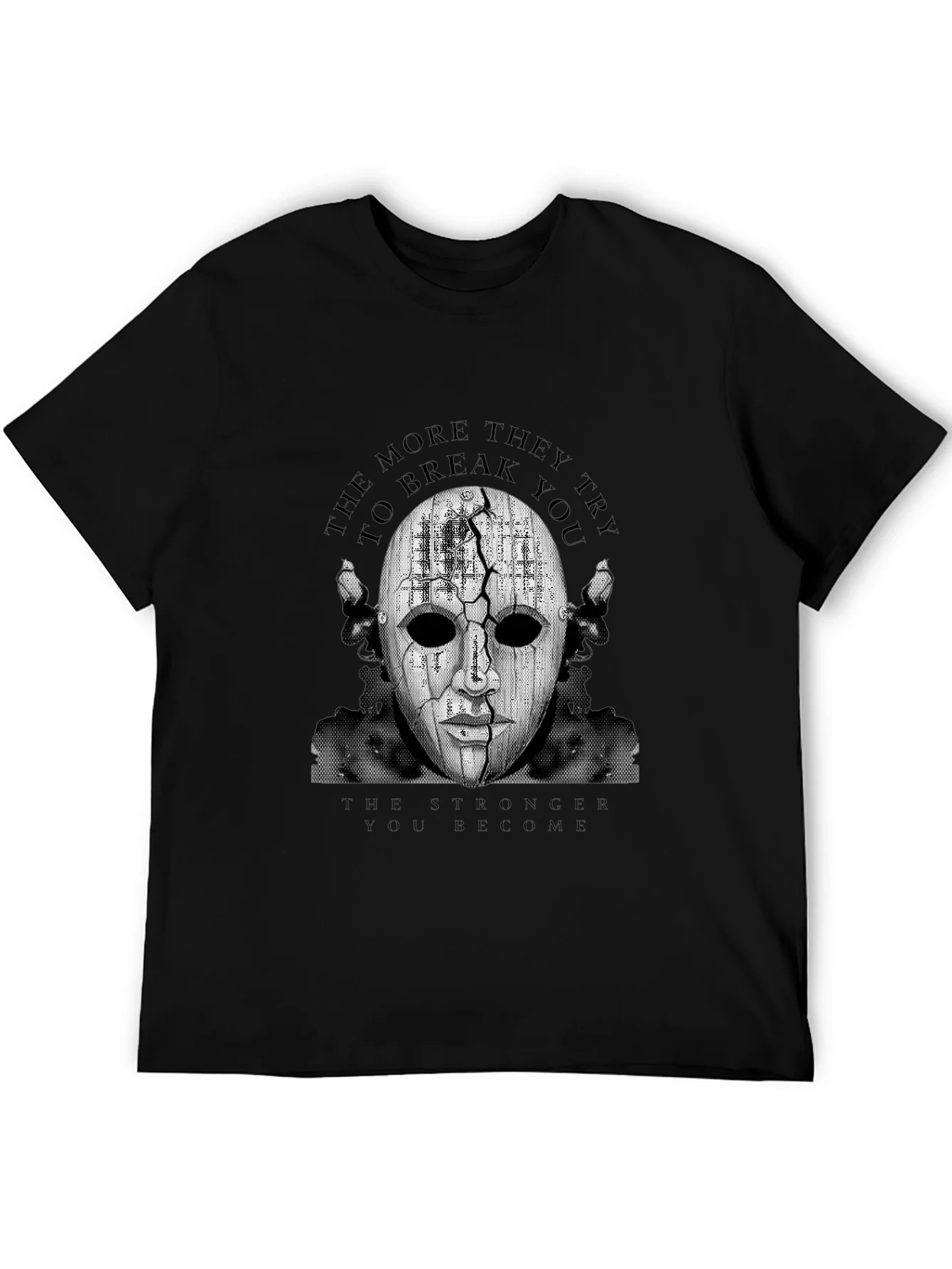 Mask Graphic Black T-Shirt - Motivational Design