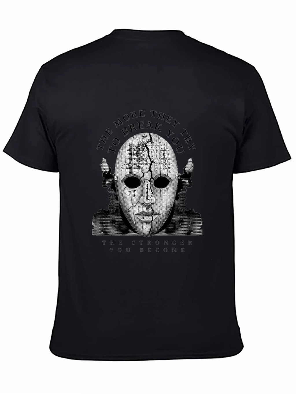 Mask Graphic Black T-Shirt - Motivational Design