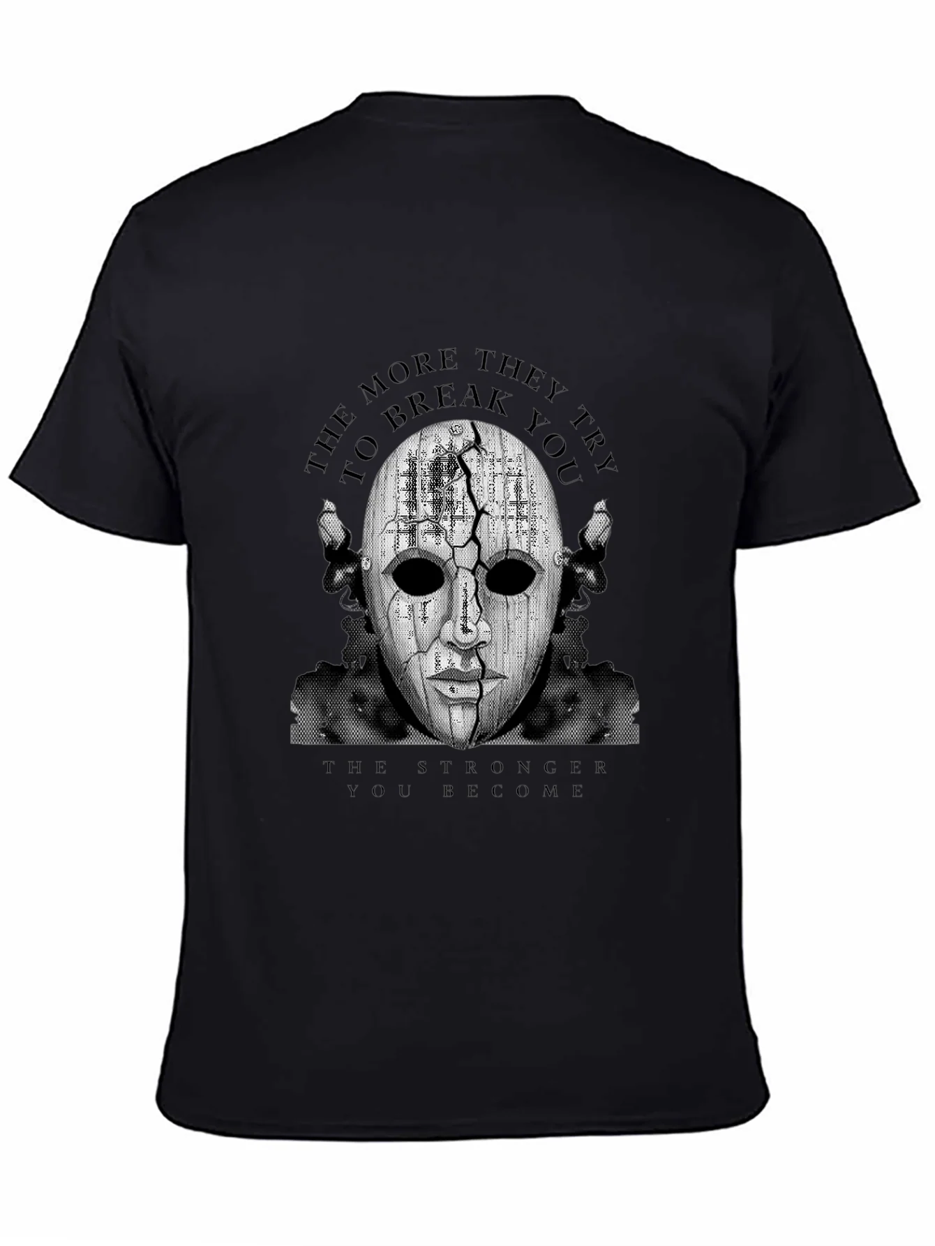 Mask Graphic Black T-Shirt - Motivational Design