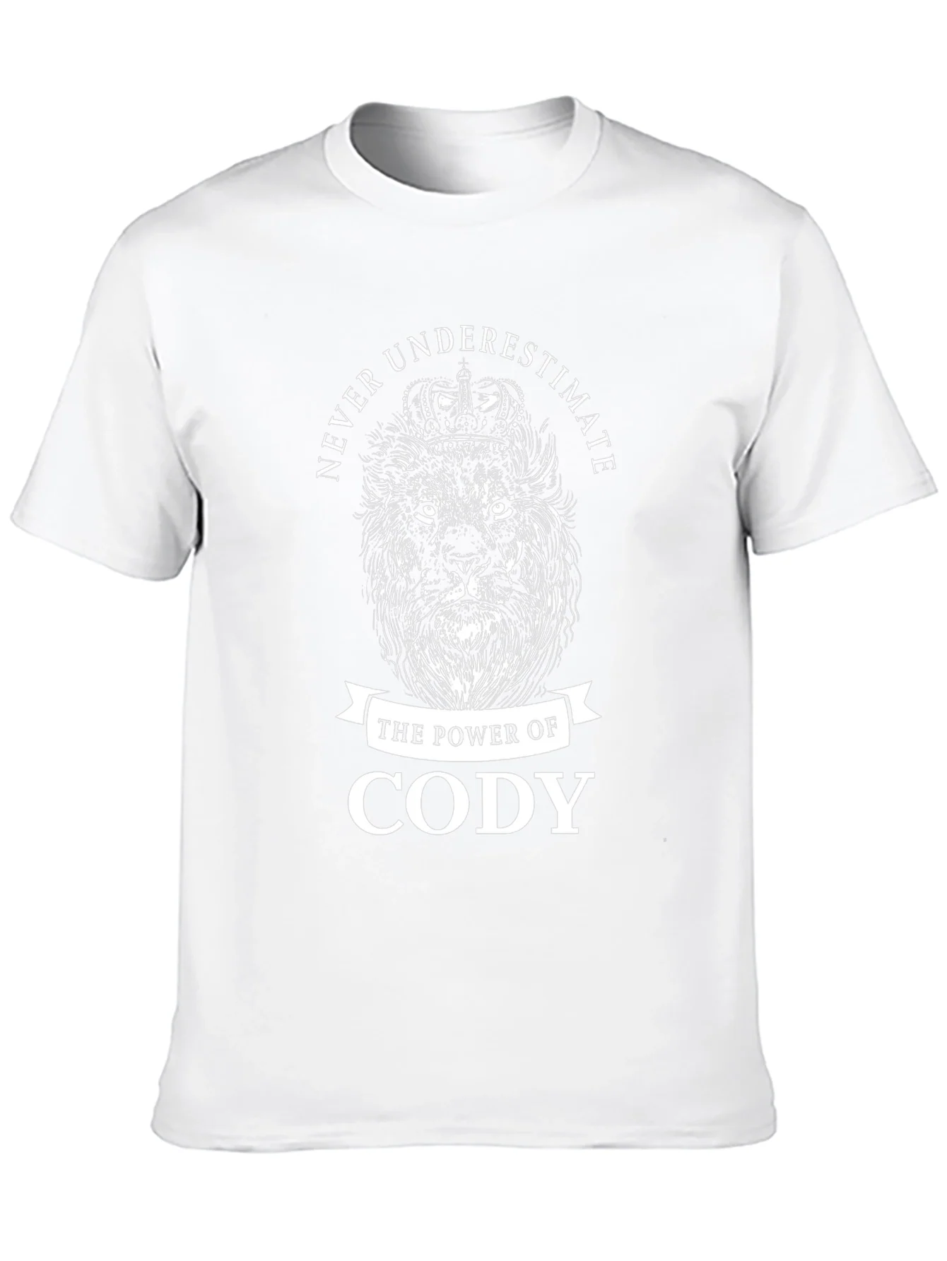 Never Underestimate Cody T-Shirt Lion Crown Graphic