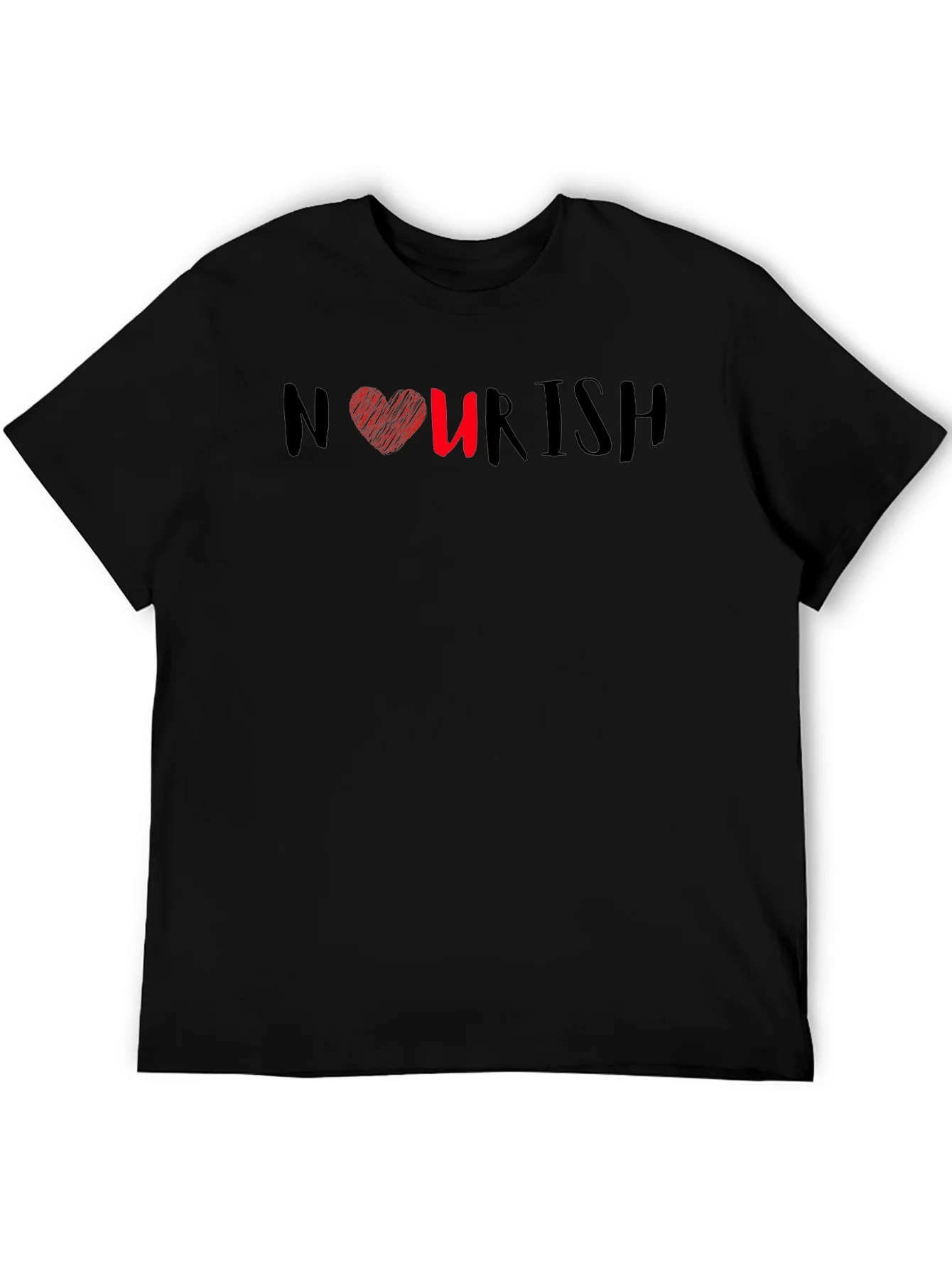 Nourish Heart Graphic Tee - Black