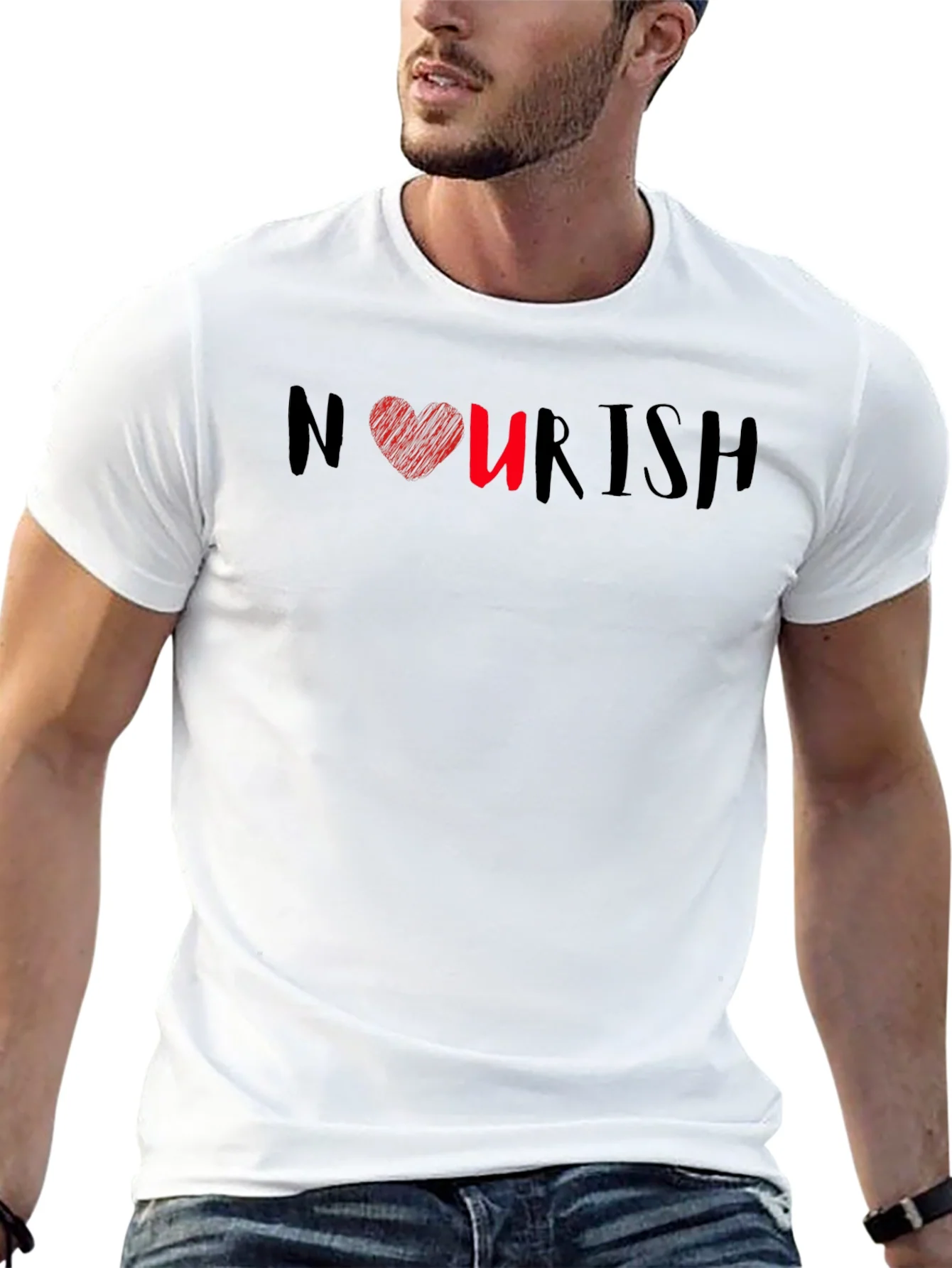 Nourish Heart Graphic Tee - Black