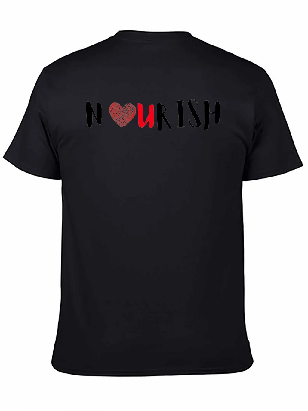 Nourish Heart Graphic Tee - Black