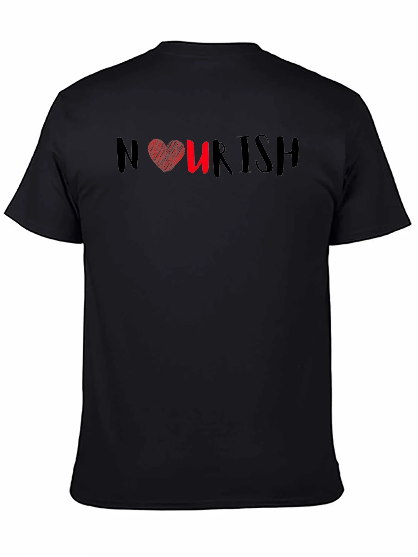 Nourish Heart Graphic Tee - Black