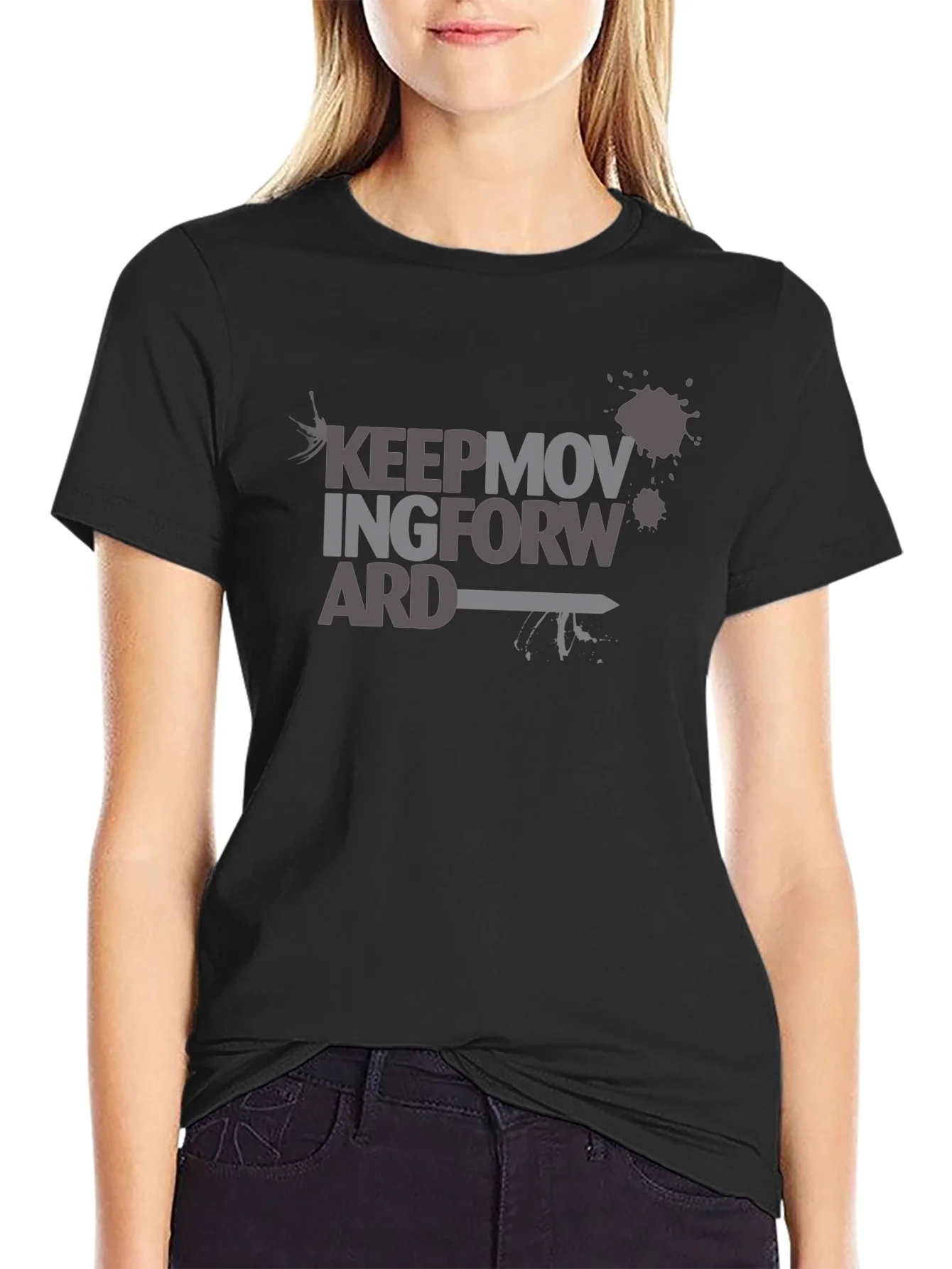 Keep Moving Forward Graphic T-Shirt - Black