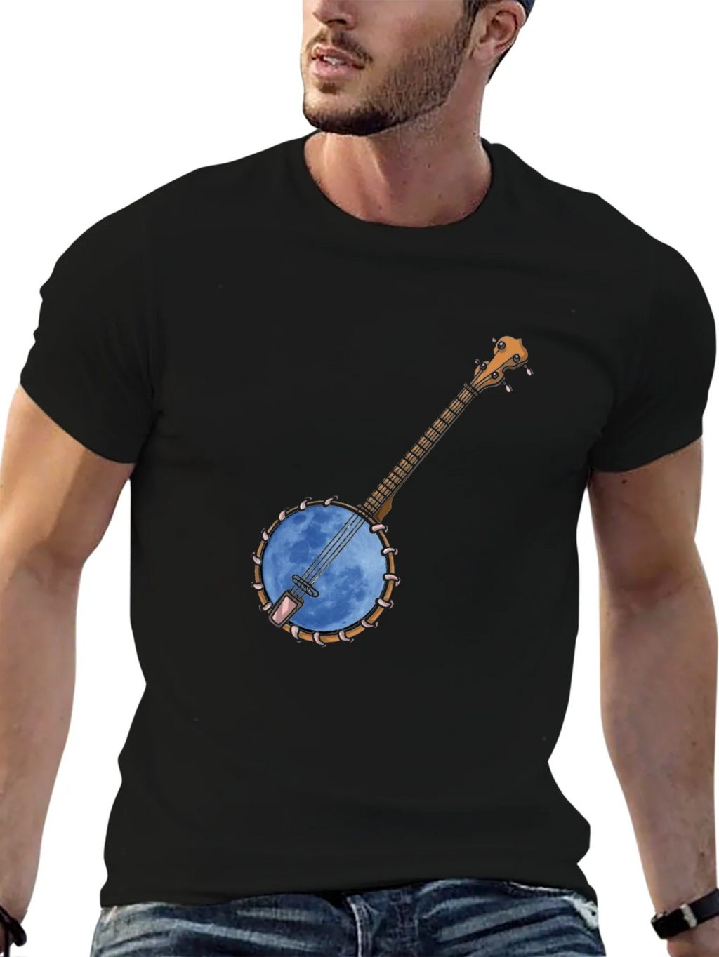 Banjo Moon Graphic Tee - Black