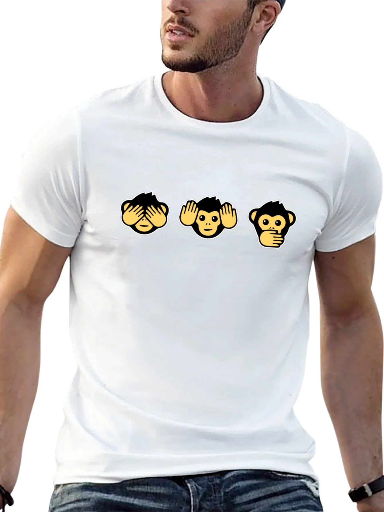 Three Wise Monkeys Graphic Tee - Hear See Speak No Evil