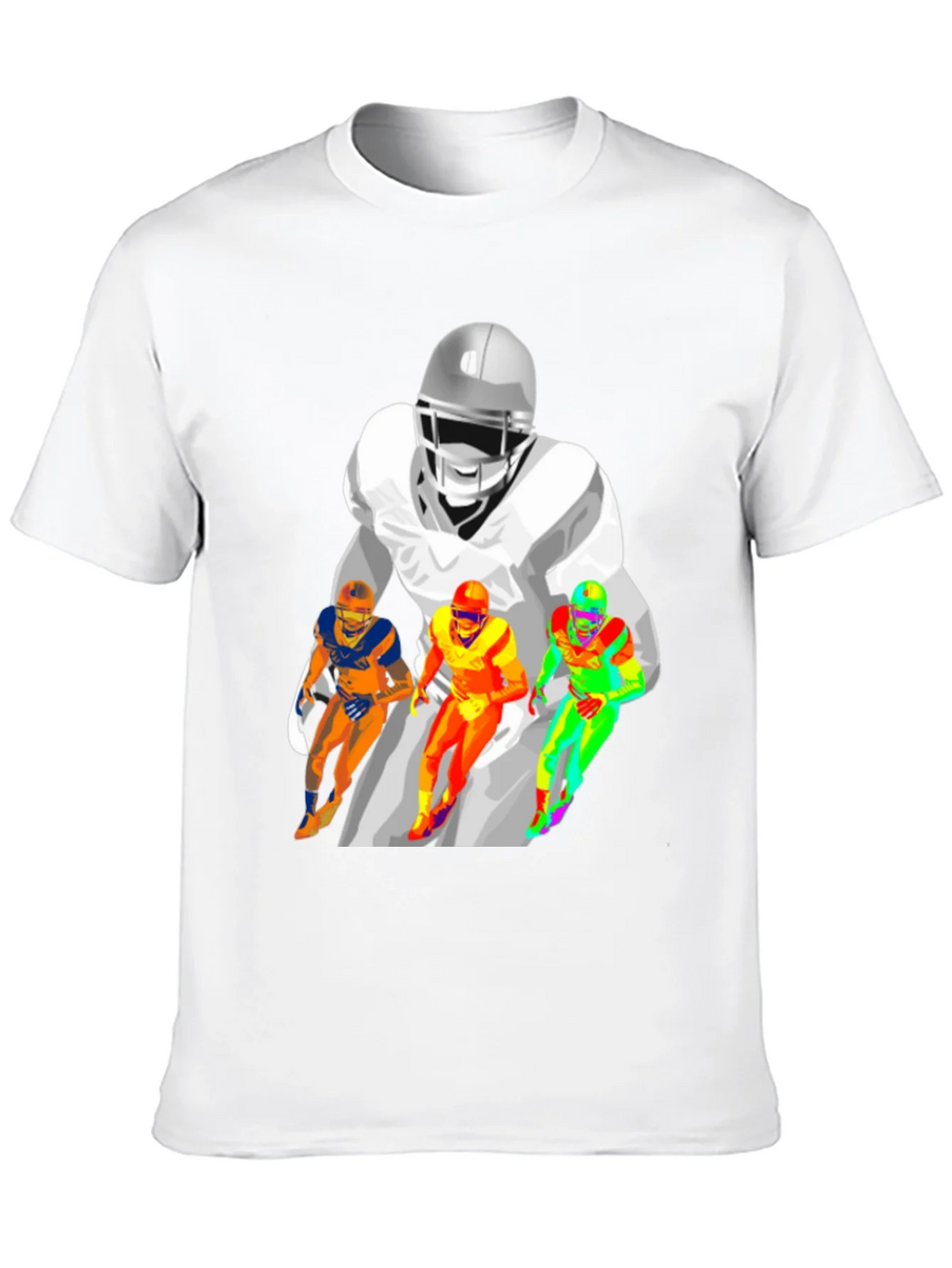 Football Player Graphic Print Black T-Shirt