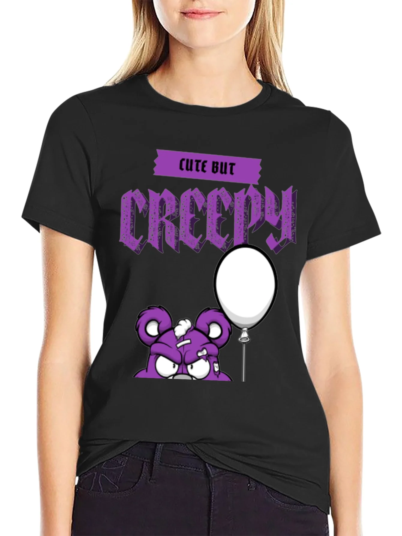 Cute But Creepy Cartoon Graphic T-Shirt