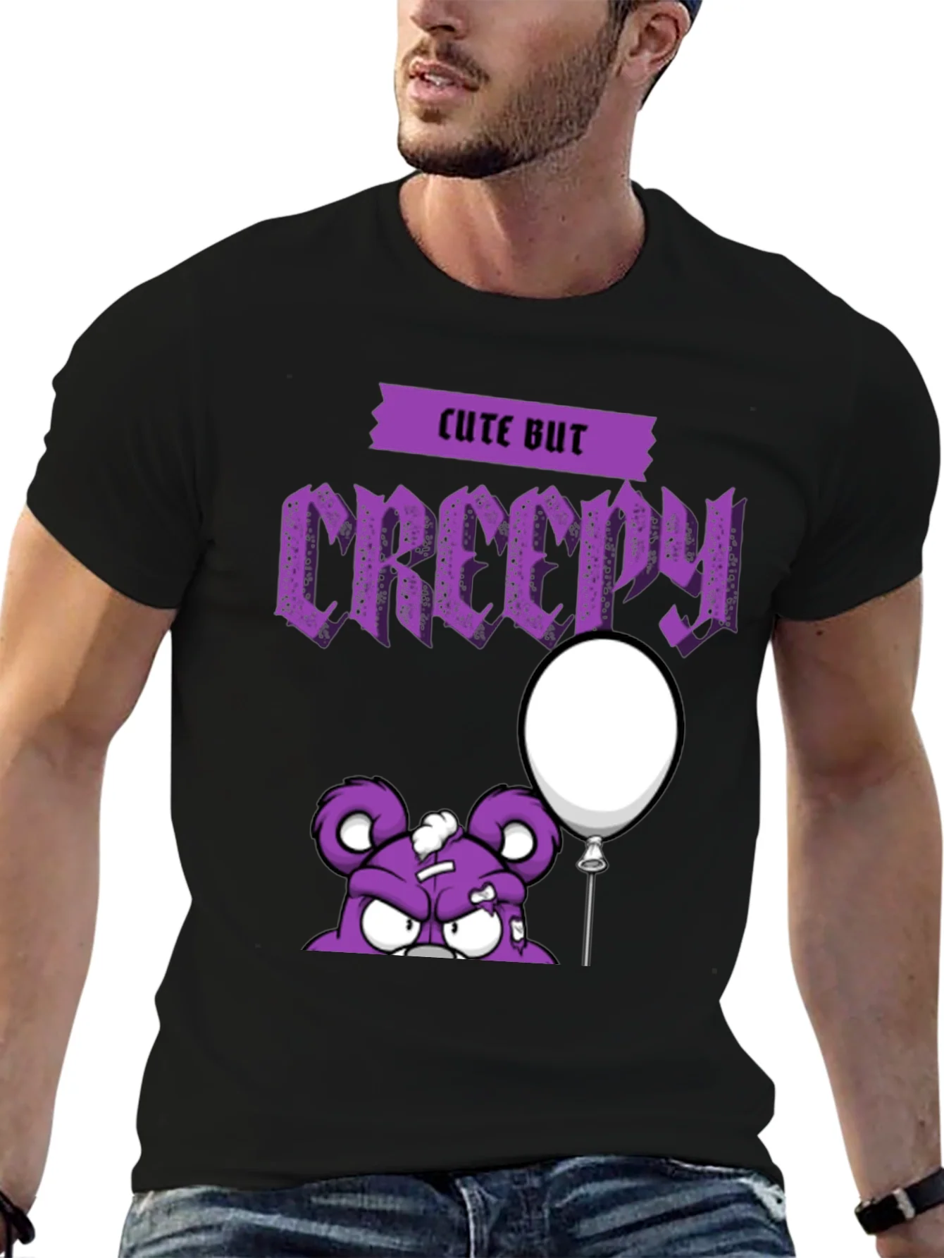 Cute But Creepy Cartoon Graphic T-Shirt
