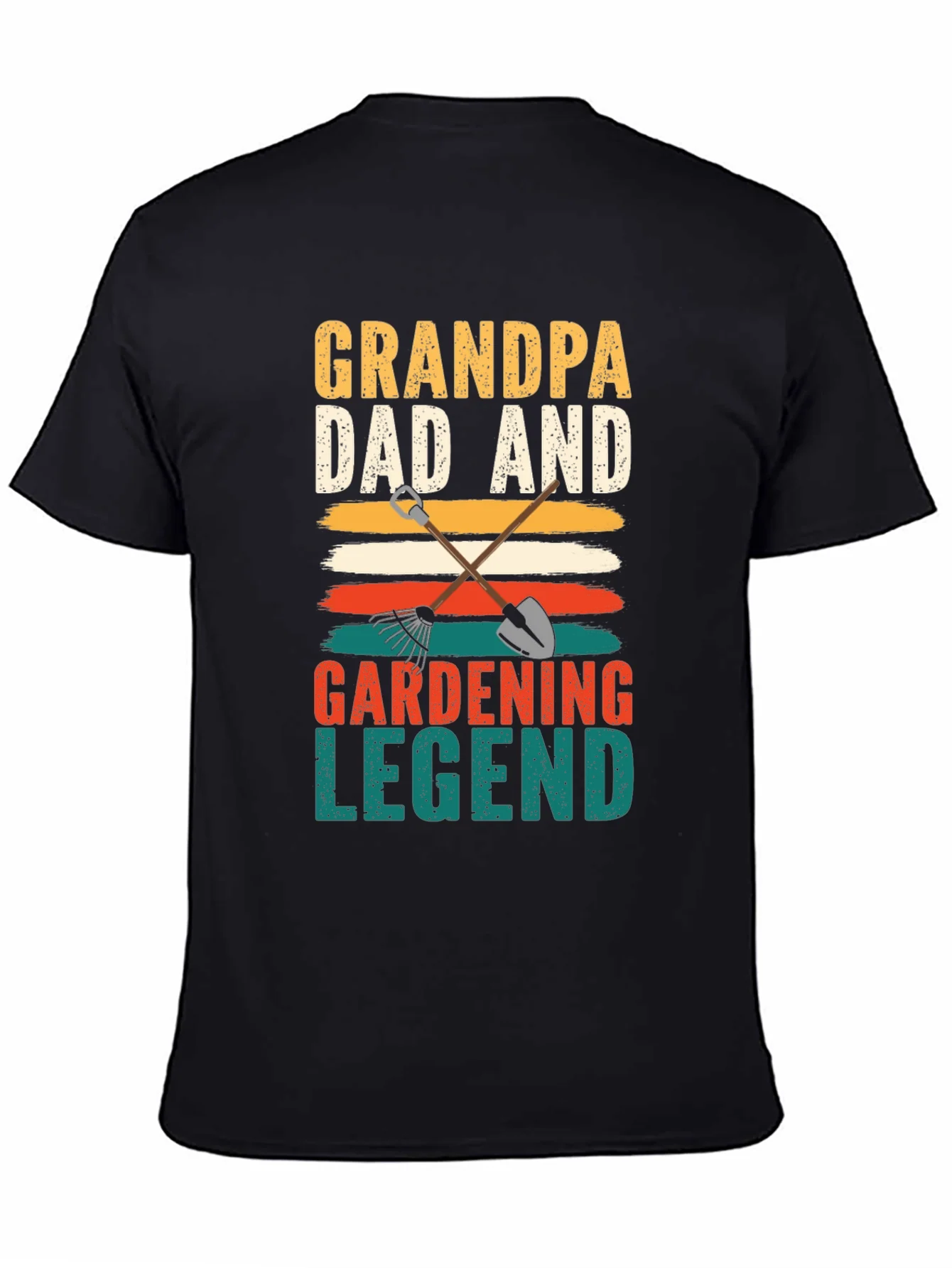 Grandpa Dad Gardening Legend Black T-Shirt