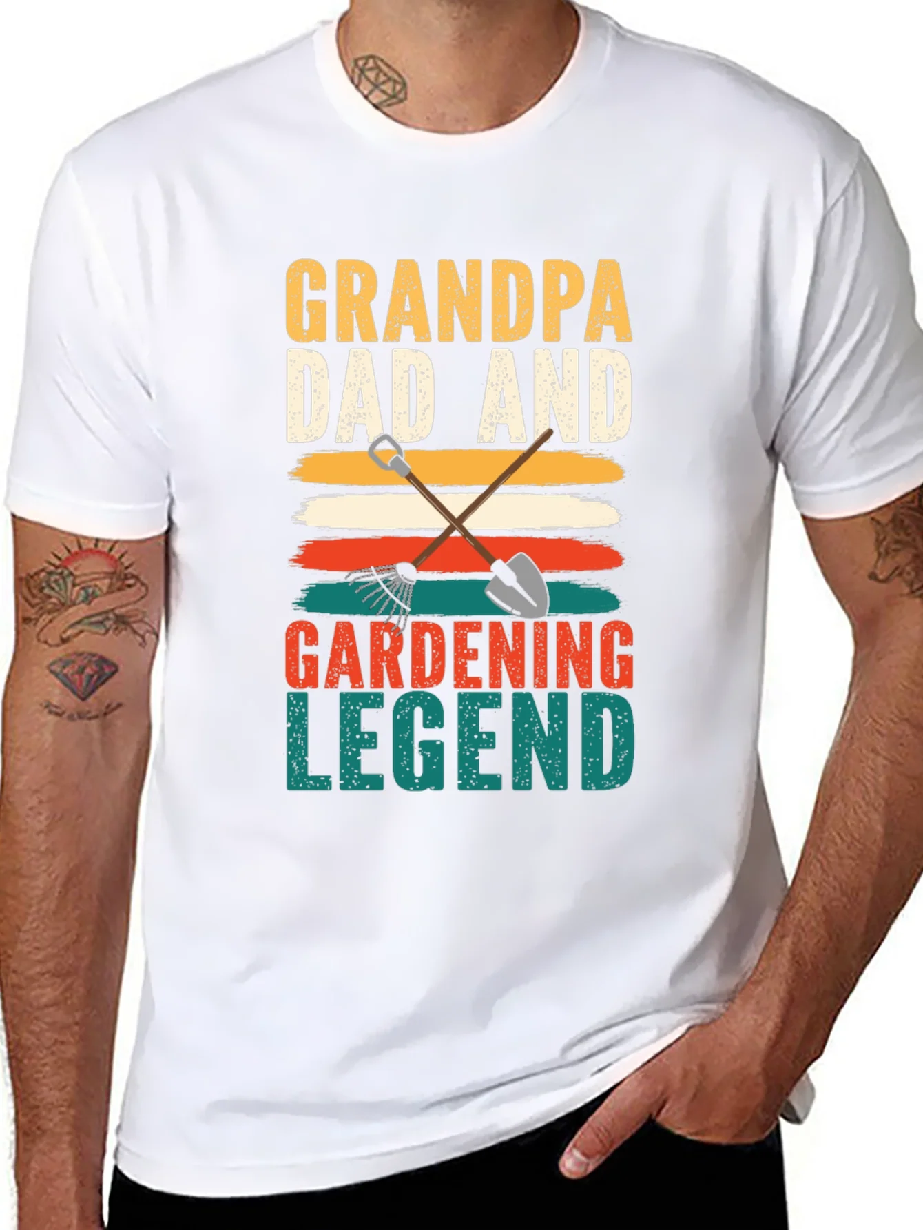 Grandpa Dad Gardening Legend Black T-Shirt