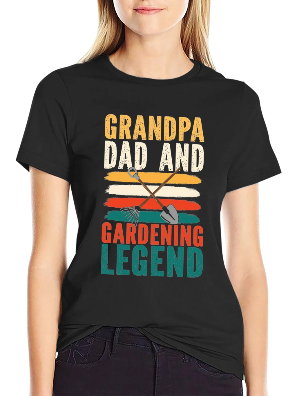 Grandpa Dad Gardening Legend Black T-Shirt
