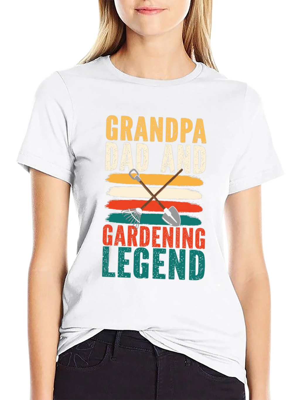 Grandpa Dad Gardening Legend Black T-Shirt