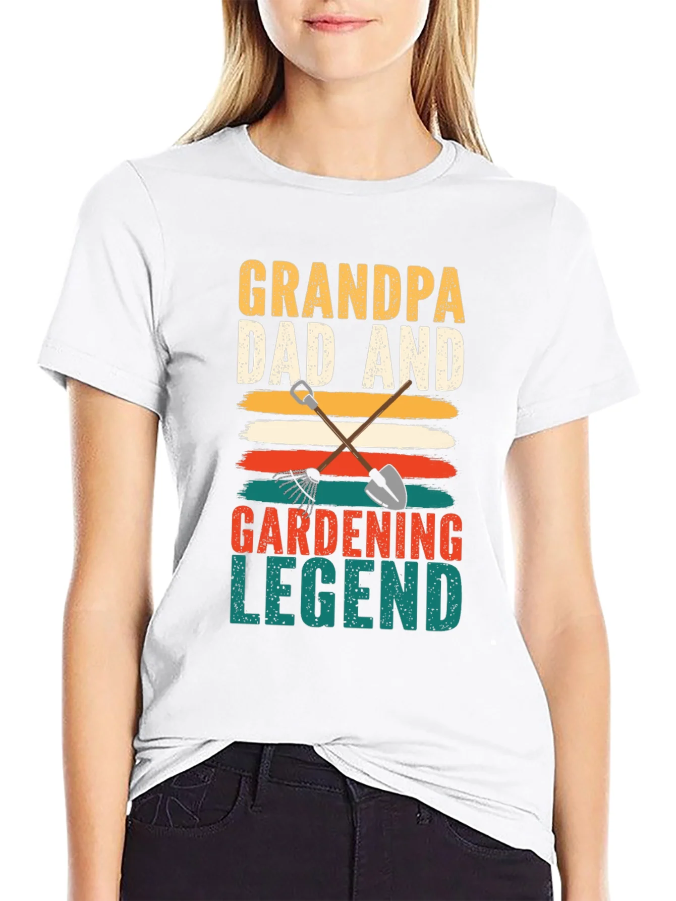 Grandpa Dad Gardening Legend Black T-Shirt