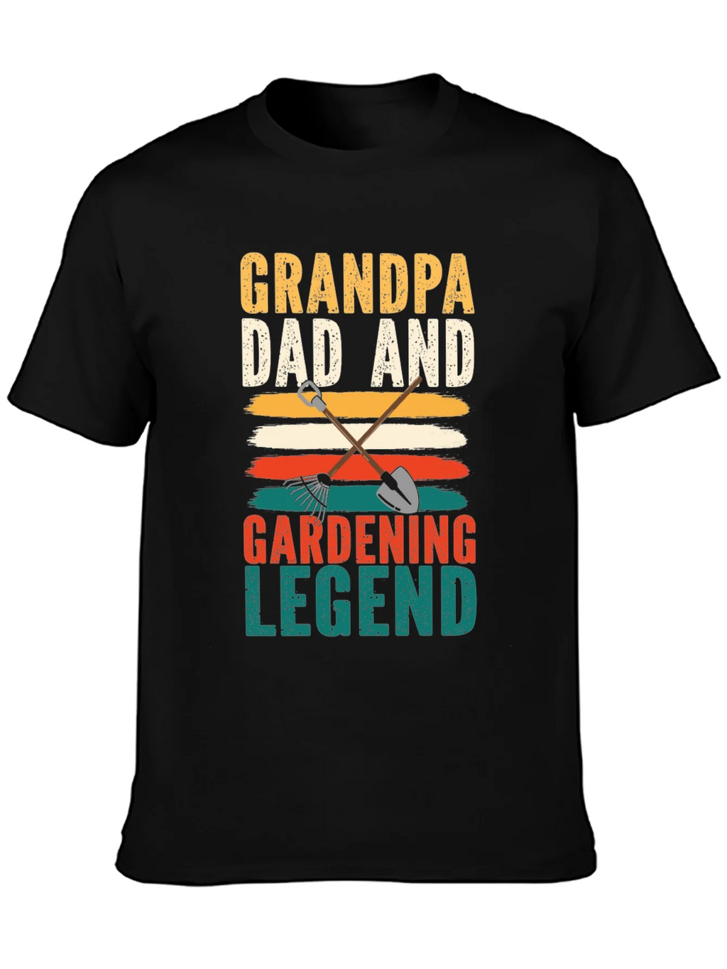 Grandpa Dad Gardening Legend Black T-Shirt