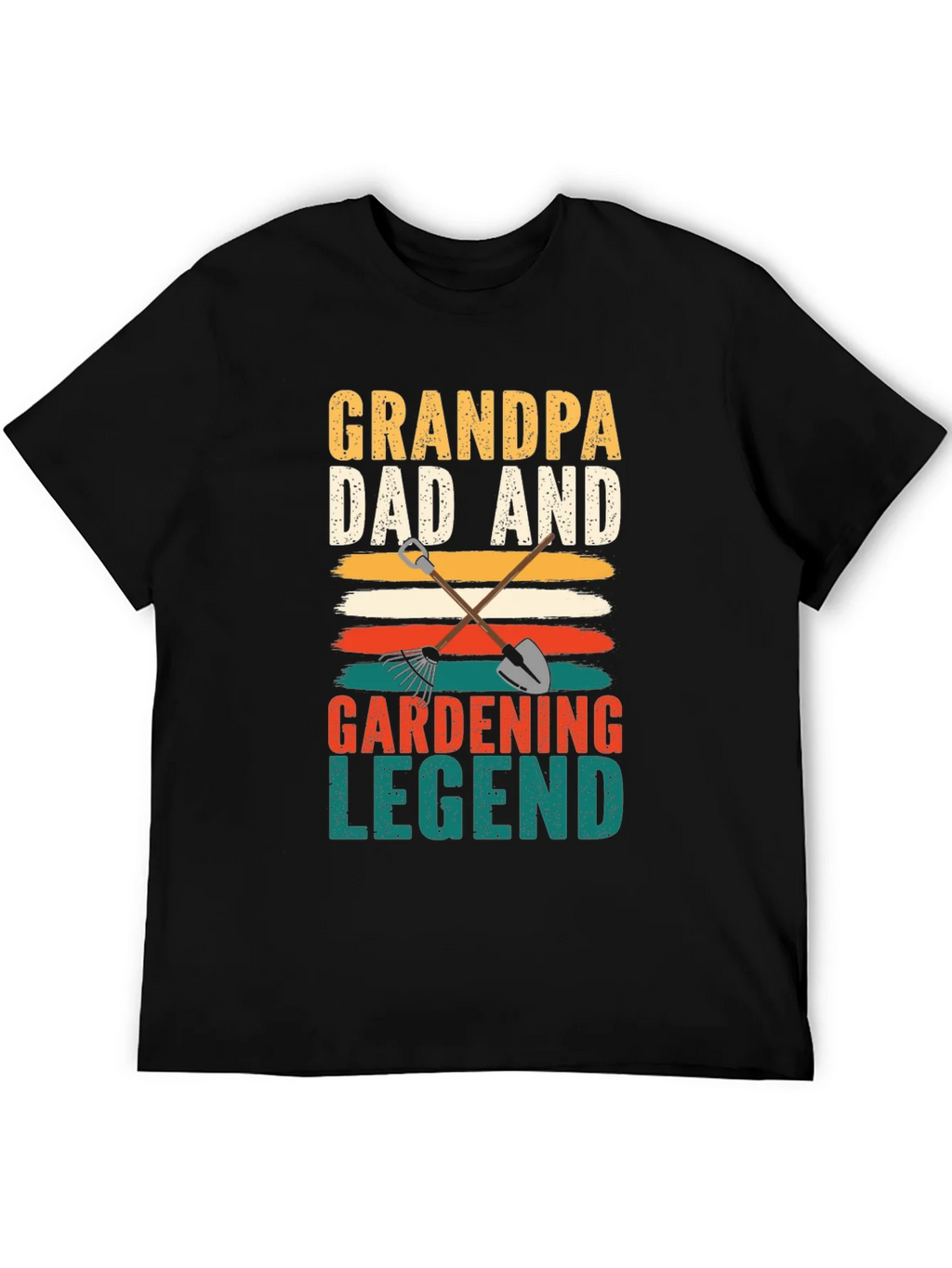 Grandpa Dad Gardening Legend Black T-Shirt