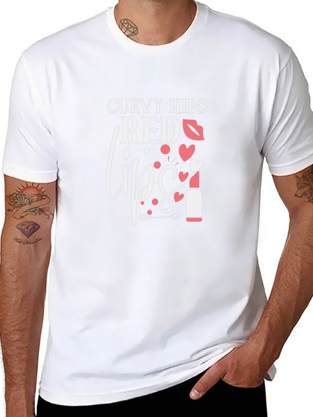 Curvy Hips Red Lips Graphic Tee