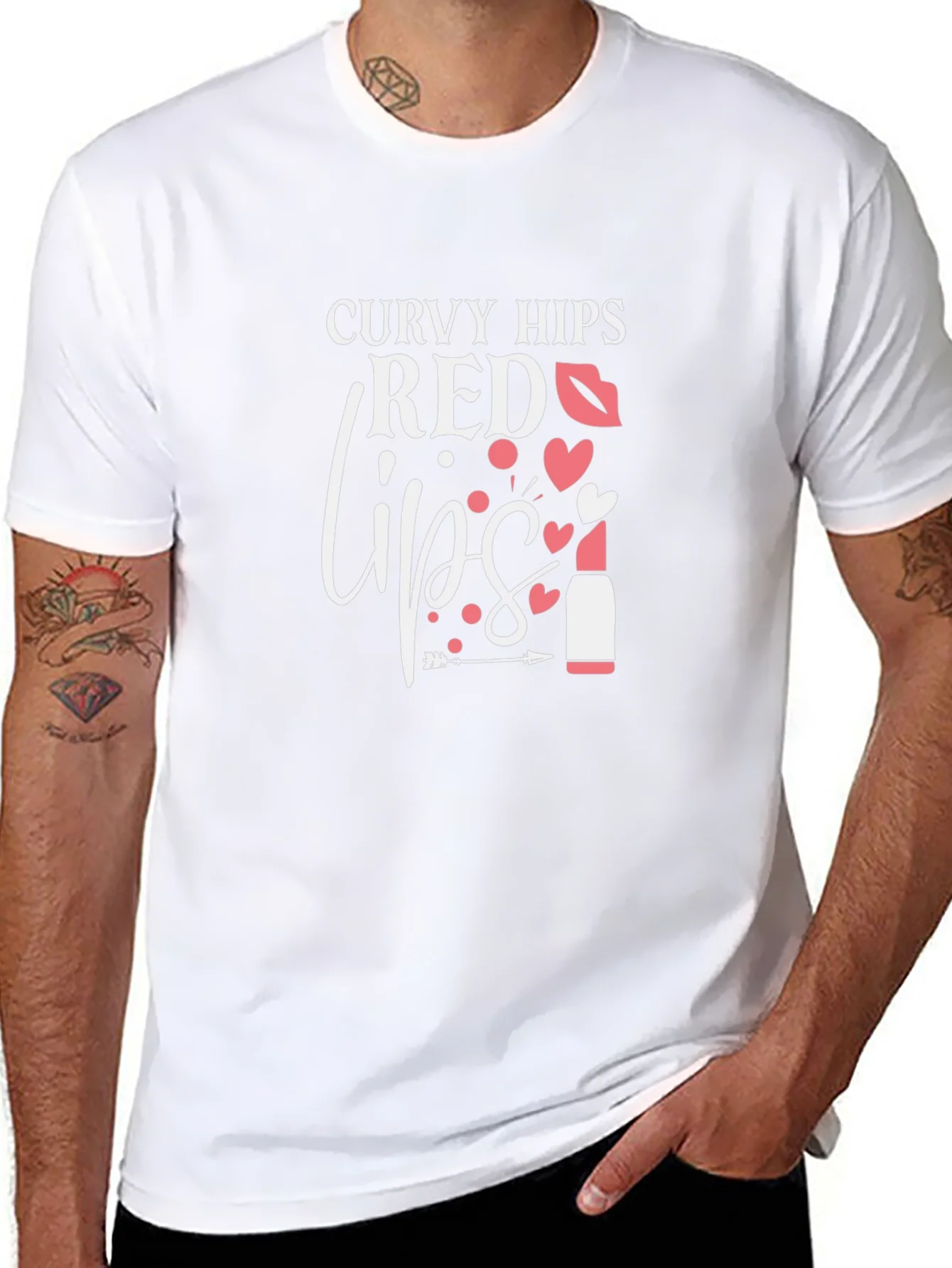 Curvy Hips Red Lips Graphic Tee