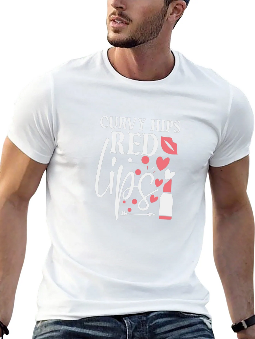 Curvy Hips Red Lips Graphic Tee