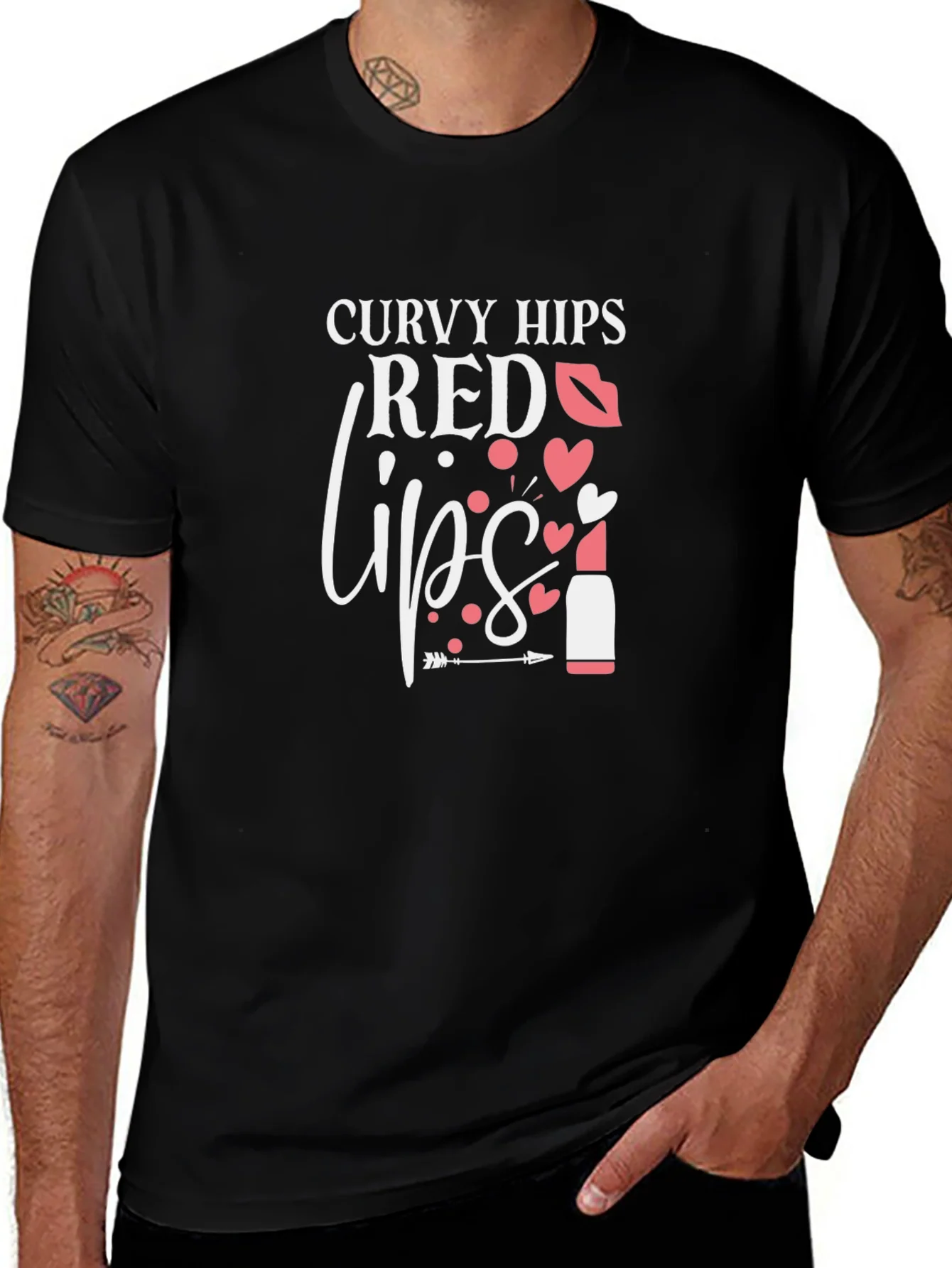 Curvy Hips Red Lips Graphic Tee