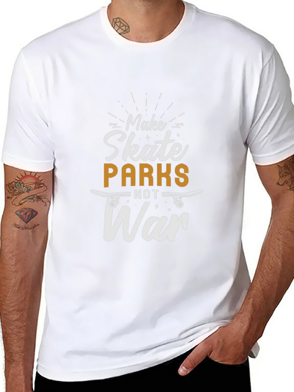 Skate Parks Not War Black Graphic Tee