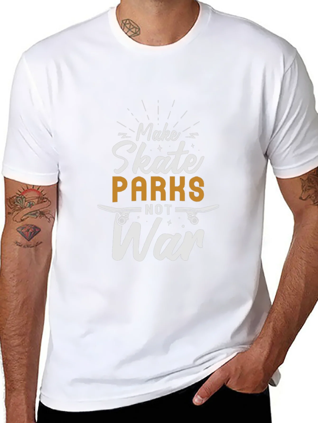 Skate Parks Not War Black Graphic Tee