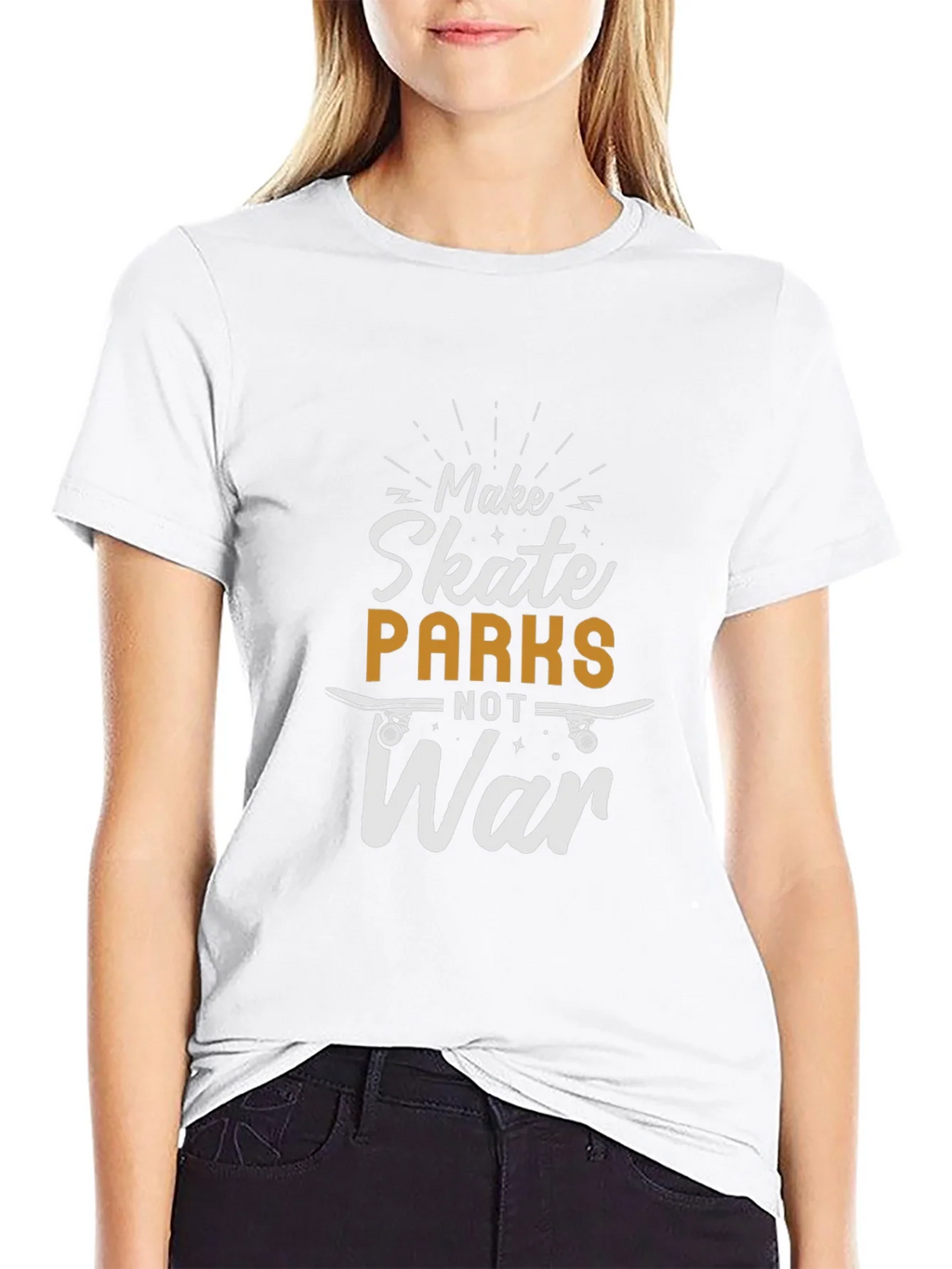 Skate Parks Not War Black Graphic Tee