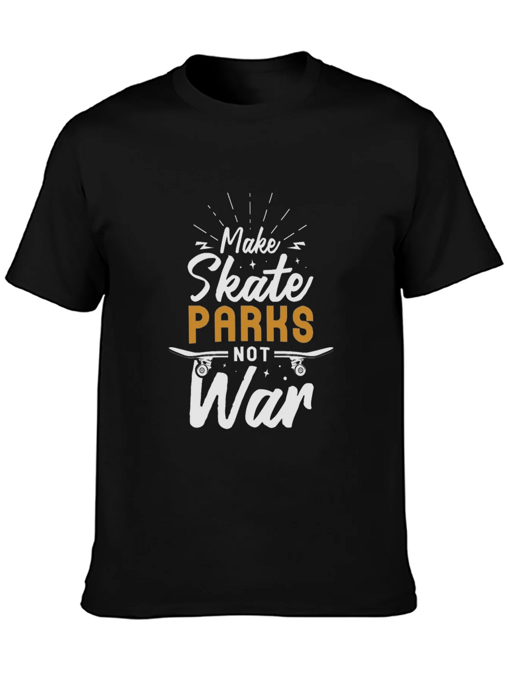 Skate Parks Not War Black Graphic Tee