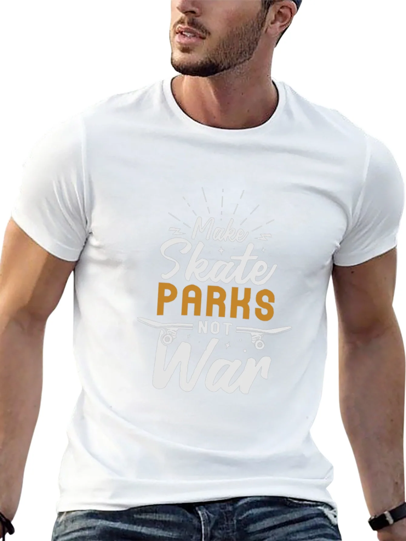 Skate Parks Not War Black Graphic Tee