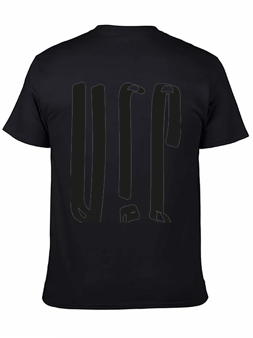 Mens Solid Black Graphic Tee