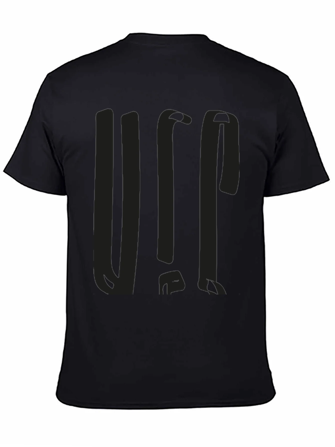 Mens Solid Black Graphic Tee
