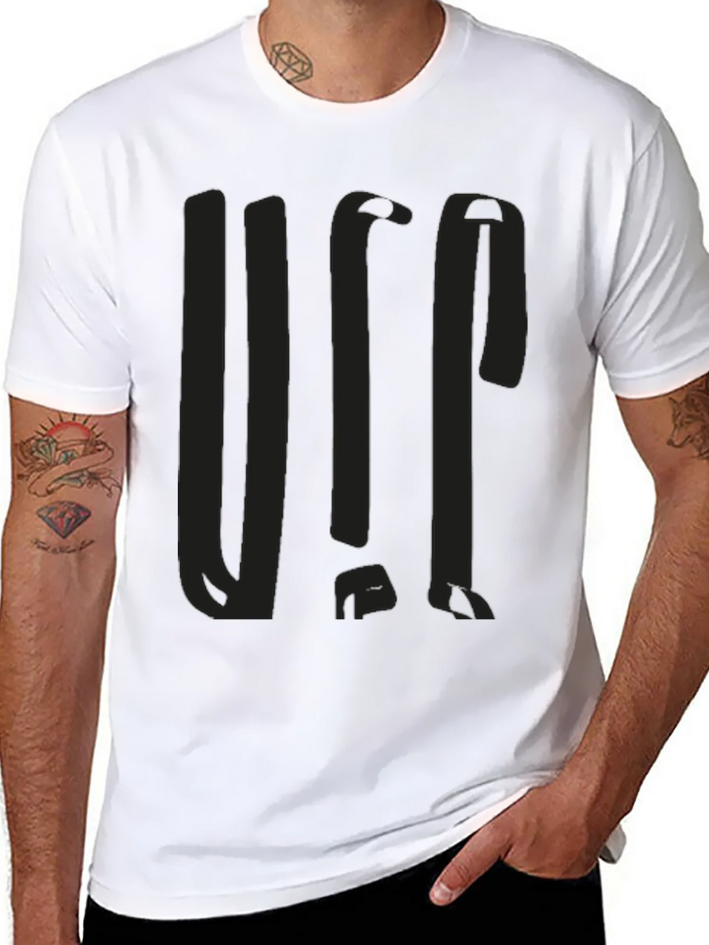Mens Solid Black Graphic Tee