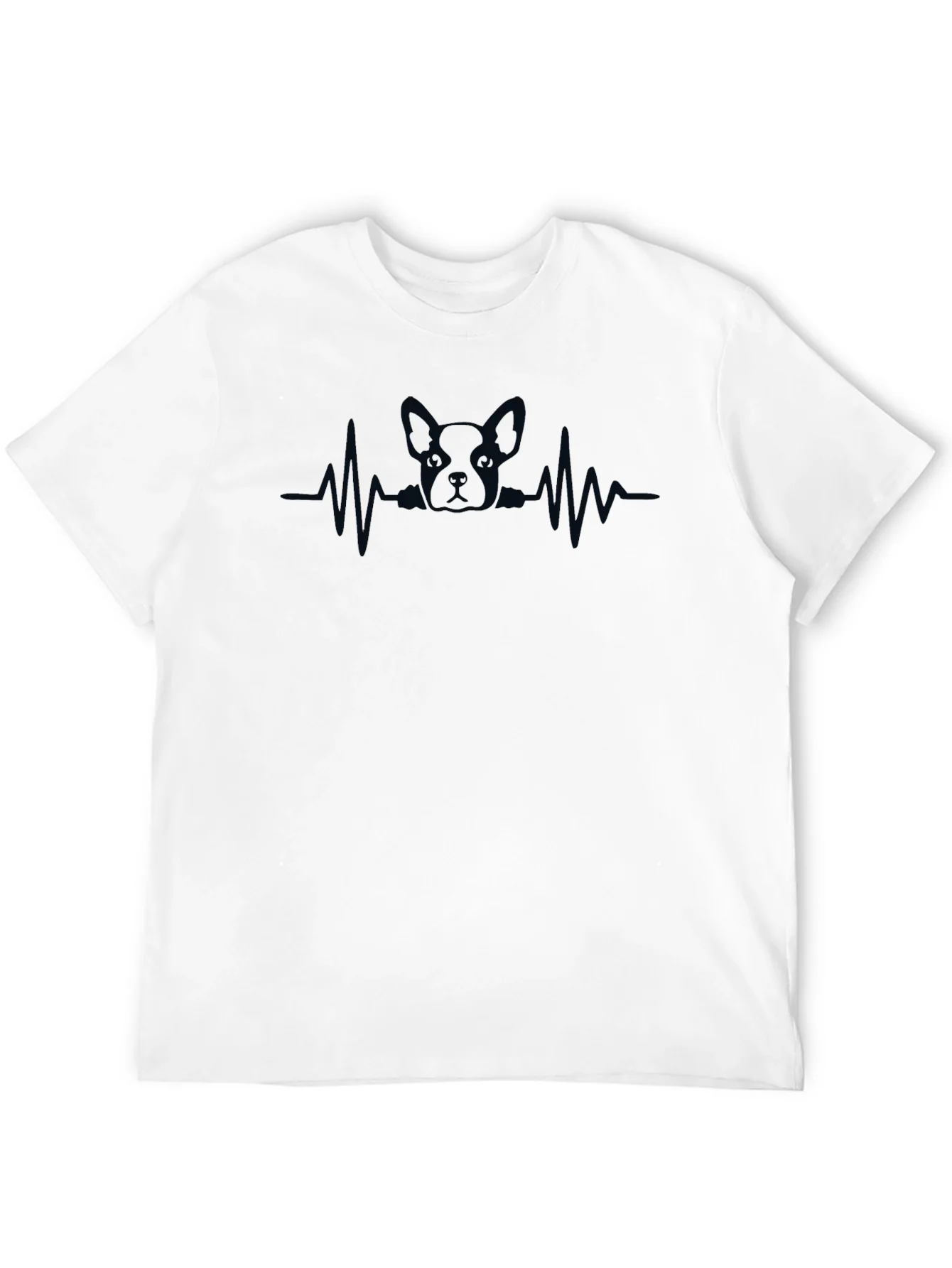 Dog Heartbeat Graphic T-Shirt - Casual Style