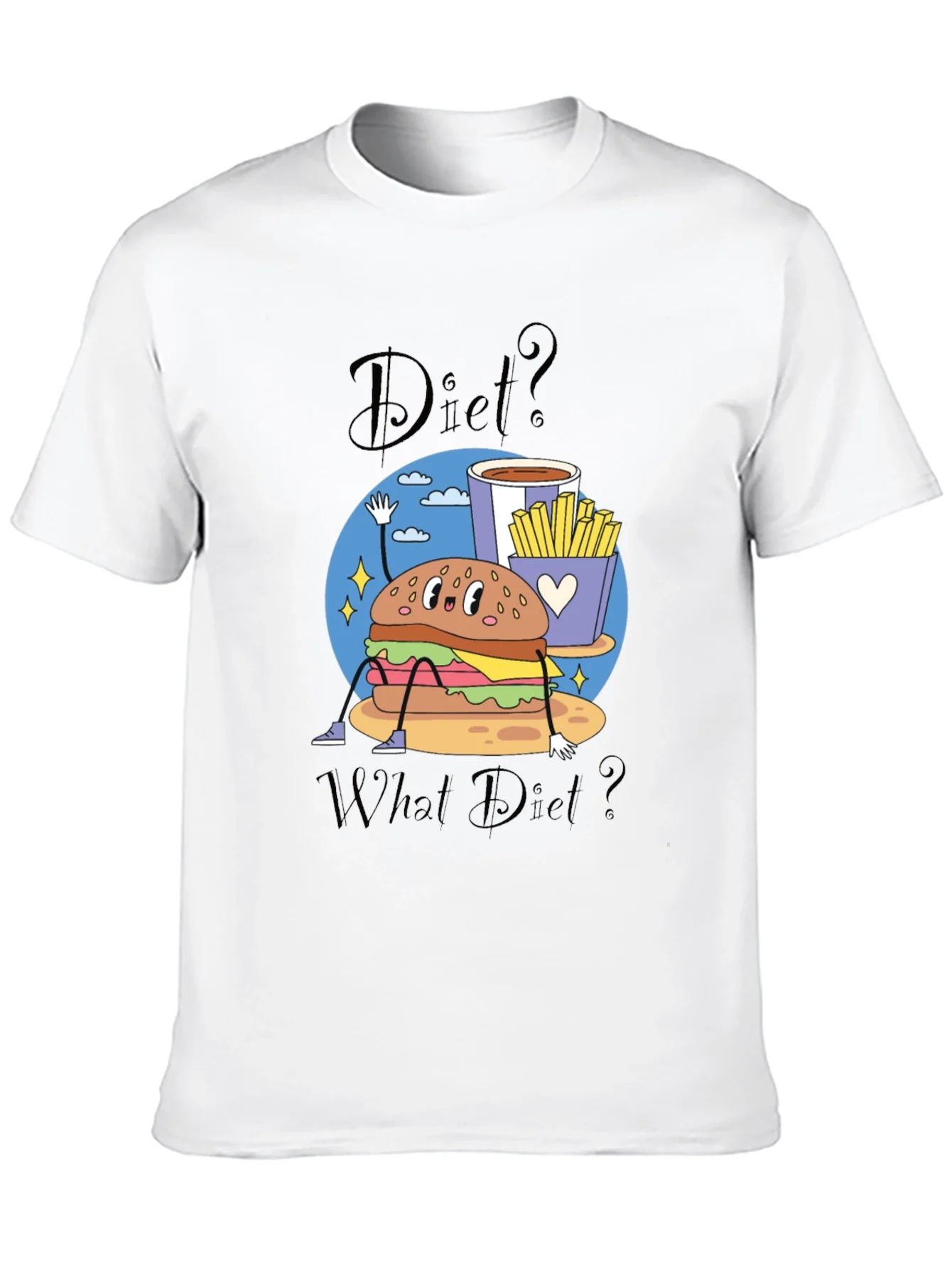 Diet? What Diet? Funny Cartoon Burger T-Shirt