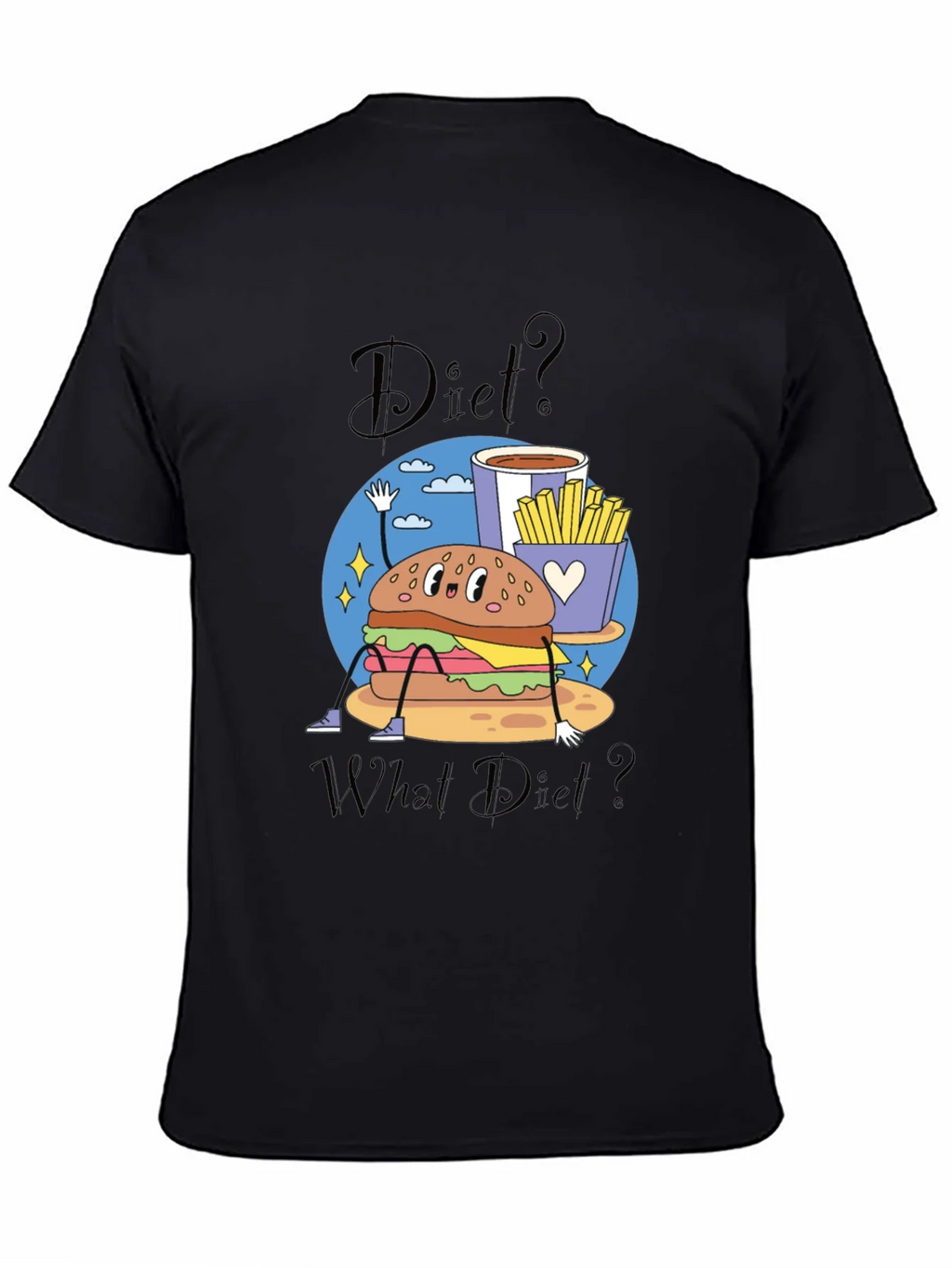 Diet? What Diet? Funny Cartoon Burger T-Shirt