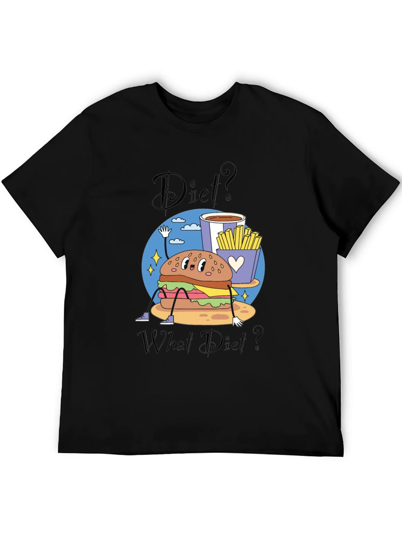 Diet? What Diet? Funny Cartoon Burger T-Shirt