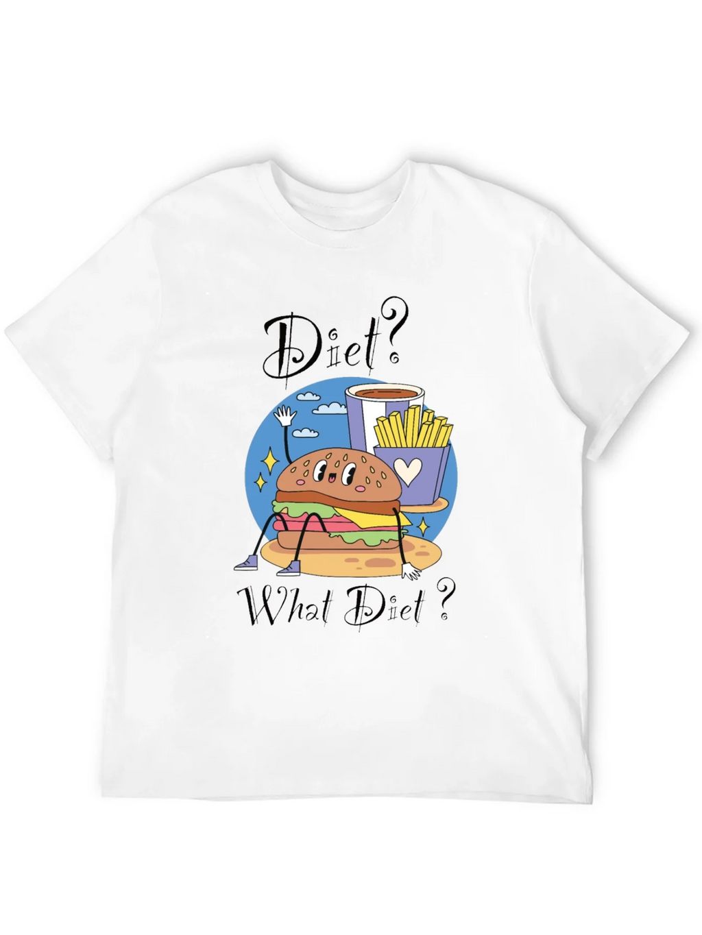 Diet? What Diet? Funny Cartoon Burger T-Shirt