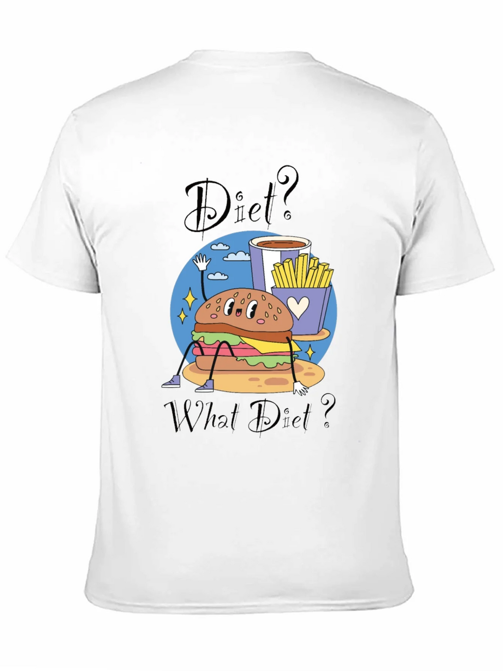 Diet? What Diet? Funny Cartoon Burger T-Shirt