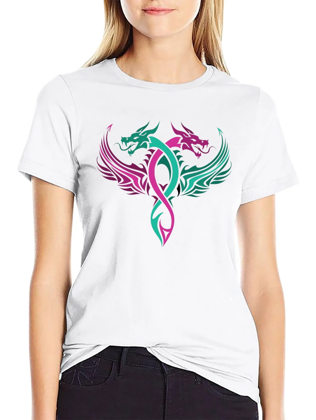 Dual Dragon Graphic Tee - Edgy Style