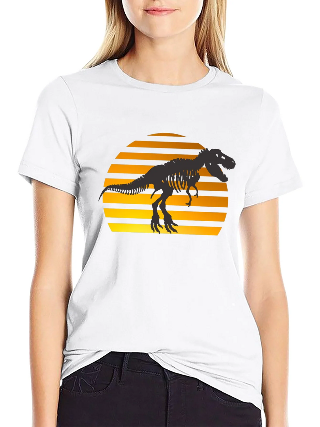 Dino Sunset T-Shirt - Black Graphic Tee