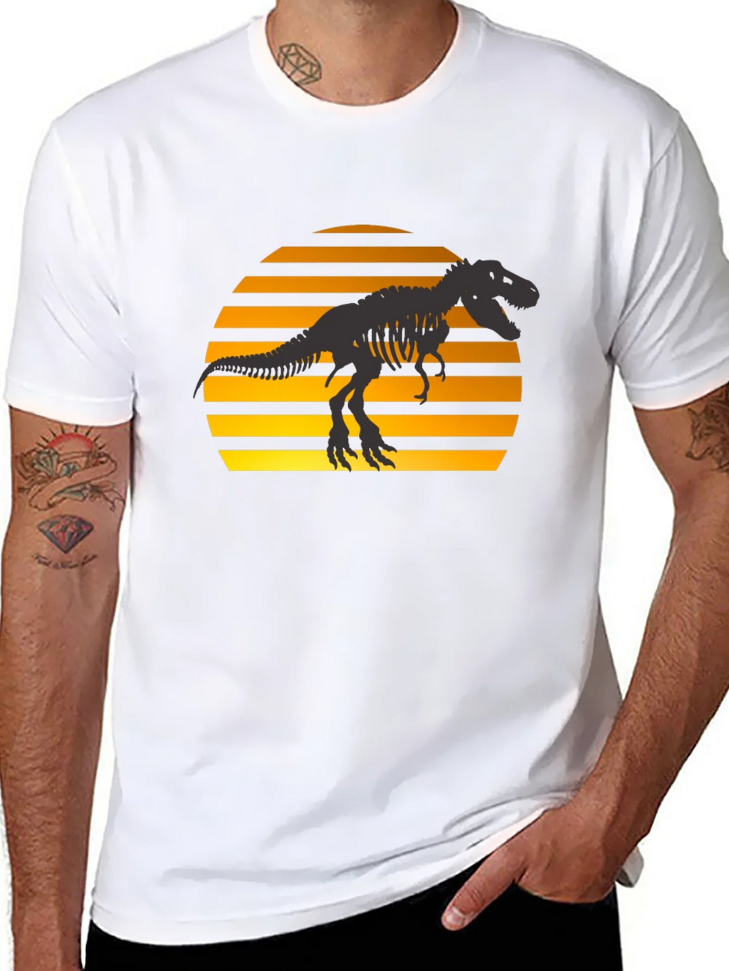 Dino Sunset T-Shirt - Black Graphic Tee