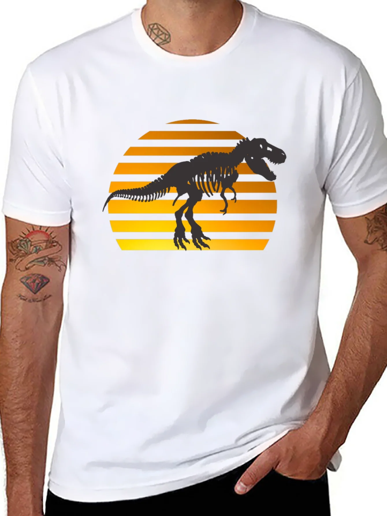 Dino Sunset T-Shirt - Black Graphic Tee