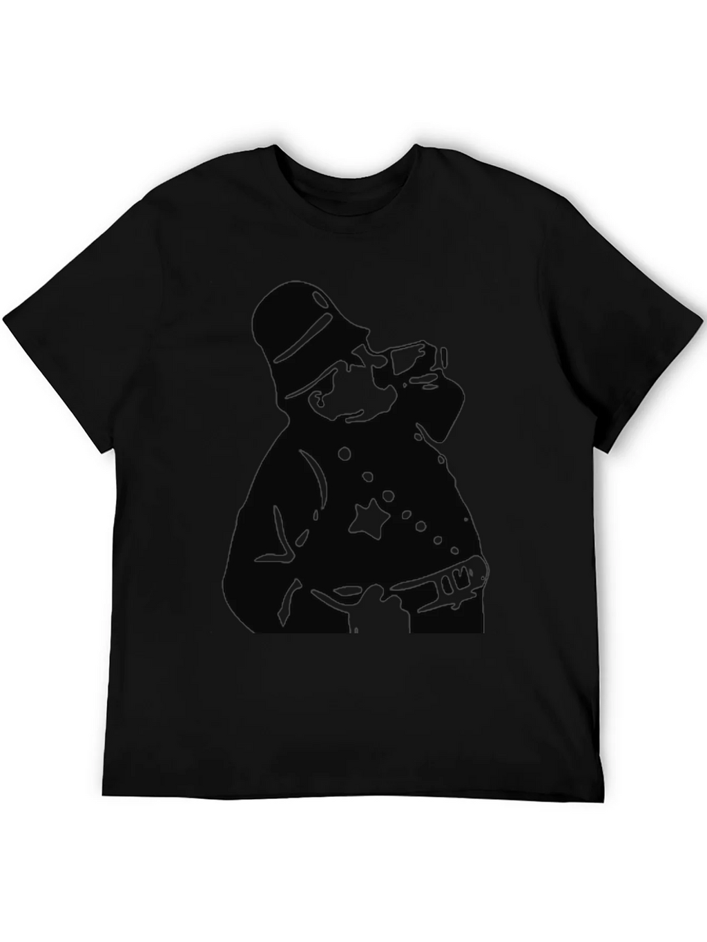 Silhouette Police Officer Graphic T-Shirt - Black