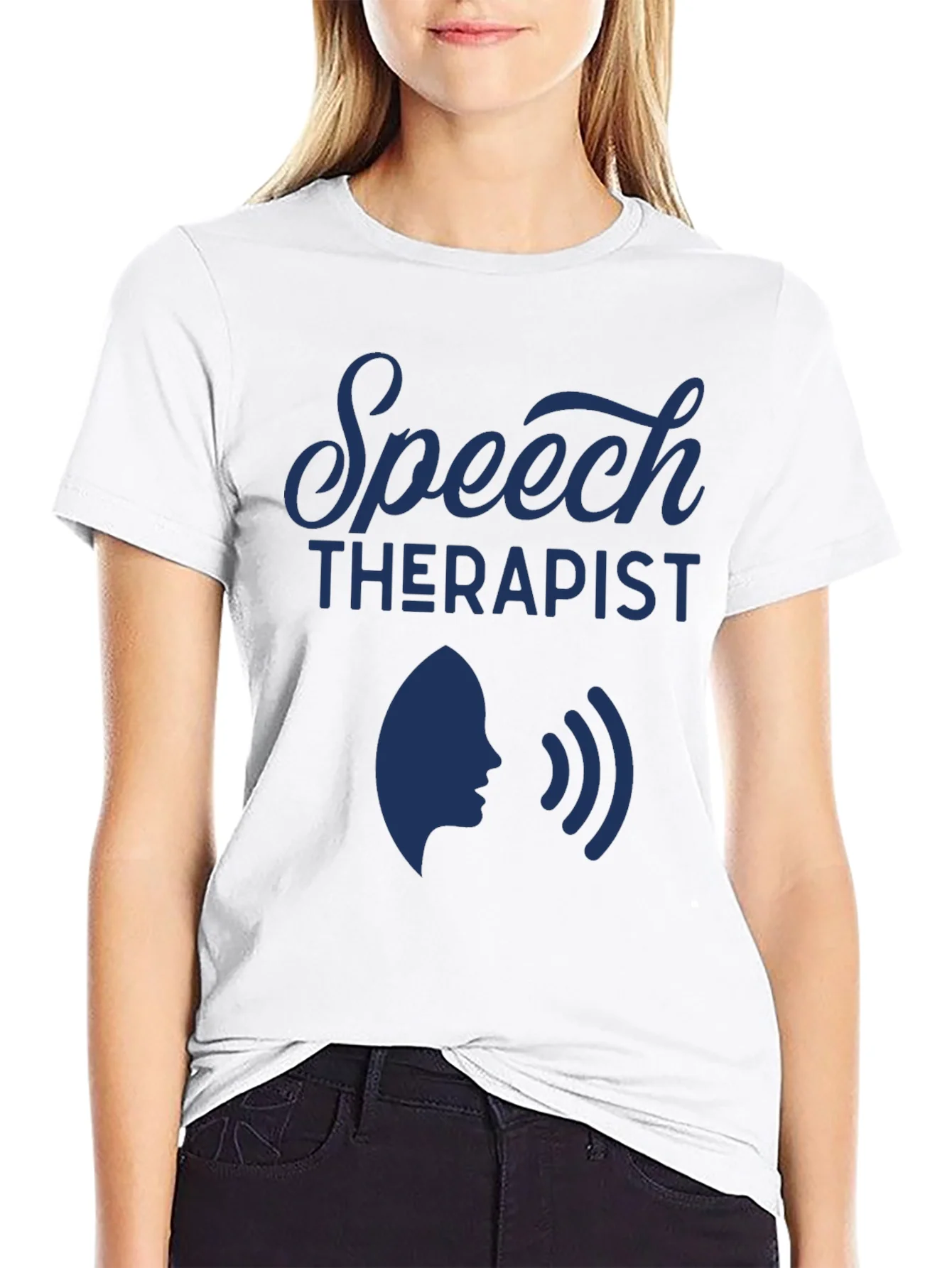 Speech Therapist Graphic Tee - Black Cotton Blend